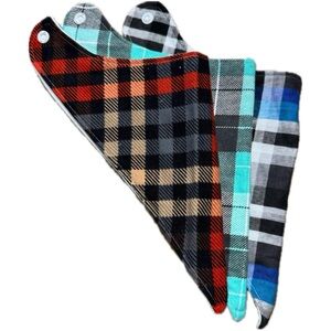 Plaid Snap Triangle Bibs NWOT